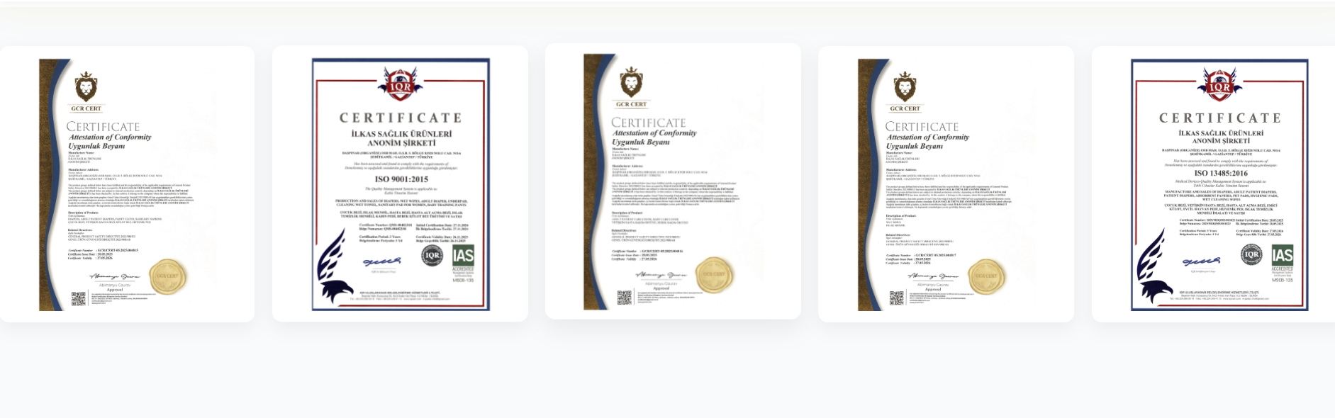 Sertifikalarımız